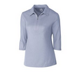 Cutter & Buck Ladies' CB DryTec Blaine Oxford 3/4 Sleeve Polo